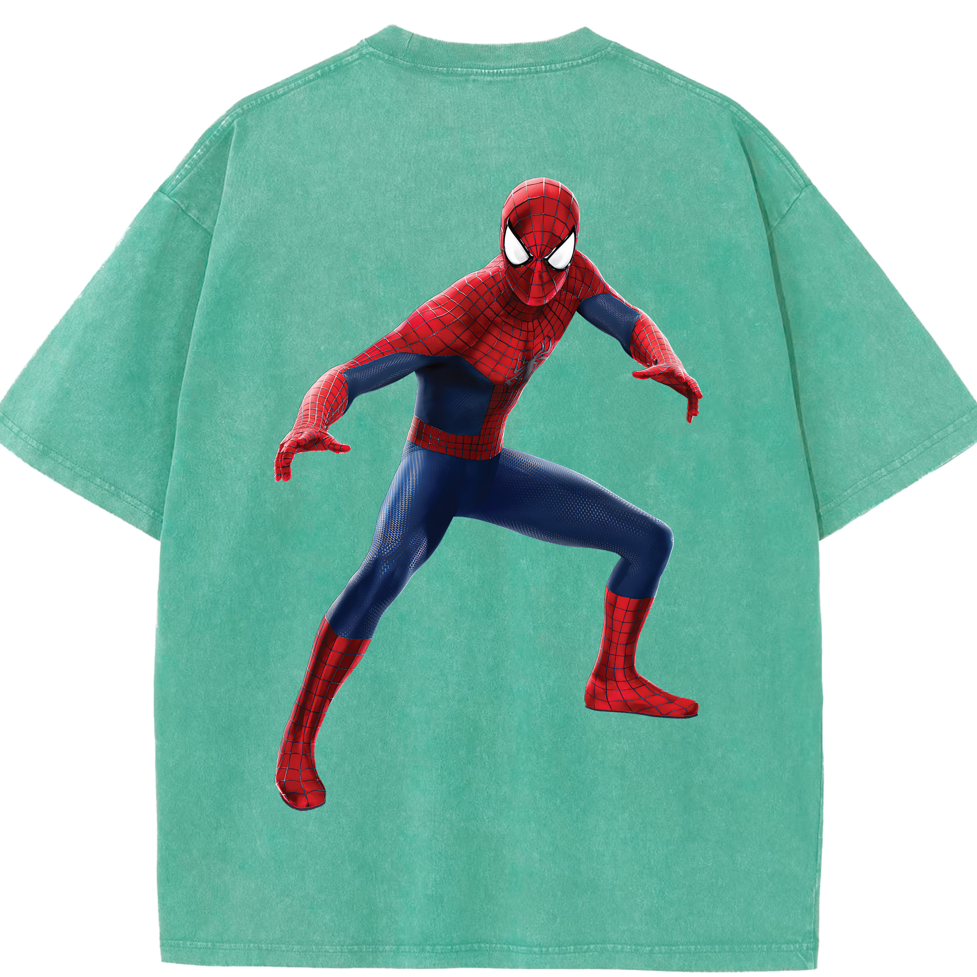 （画像用） Spider Man スパイダーマン 綿100% ヴィンテージ風 半袖Tシャツ（背面プリント）
